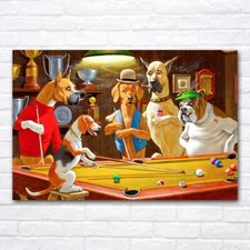 Dogs Playing Pool Billiards