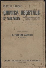 IL TERRENO AGRARIO E I CONCIMI di Marco Soave chimica vegetale 1922 UTET libro