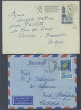 4 buste affrancate 60 L. isolati viaggiate per estero anni 1956/59.