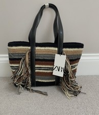 Borsa tote Zara maglia frange