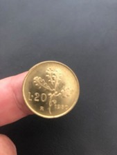 MONETA ITALIA DA 20 LIRE, RARA, DEL 1980, CON ERRORE DI CONIO!
