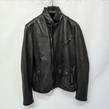 Giubbotto pelle nera effetto buccia arancia artigianale nero tg M