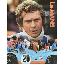 LE MANS Rare Affiche Promo Gulf Porsche - 43x56cm - 1971 - Steve McQueen