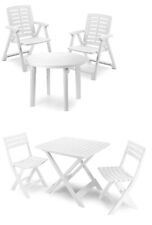 Grande tavolo da giardino, set sedie interno esterno sala da pranzo patio arredo plastica