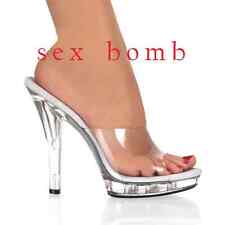 SEXY sabot sandali trasparenti tacco 13 plateau DAL n. 35 AL 42 fashion GLAMOUR 