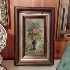 Quadro Antico anni 70 Natura Morta Dipinto olio su tavola di Lucia Zonta cm40x27