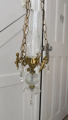 Antique brass chandelier with - chandelier,