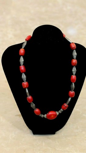 Collana giada rossa perline - collana,