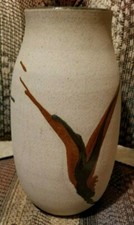 Hand Crafted Studio Pottery Vase "Phoenix Design"  Barisof Designs Of Santa Cruz
