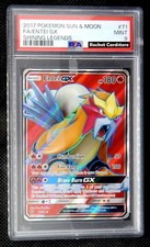 Pokemon Entei GX Full Art Holo Inglese 71/73 Shining Legends PSA 9 come nuovo