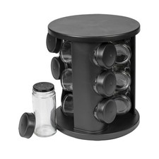 Ernesto Portaspezie girevole 10 pz 9 portaspezie nero