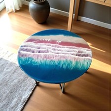 Tavolino da caffè, nuovo, su misura, tavolo epossidico, arredo soggiorno, tavolo rotondo