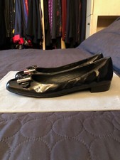 GUCCI LUSSO BALLERINE BLACK PATENT BUCKLE GOLD ORIGINAL 39,5 C EUR 9,5 US 6,5 UK