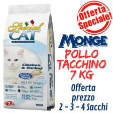 Monge Special Cat Adulto Croccantini Gatto al Pollo e Tacchino Sacco da 7 Kg