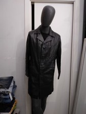 PETRELLI giacca in vera pelle usato uomo man Tg 46 nero  XYC957L