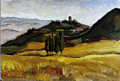 Paesaggio toscano olio - “paesaggio,