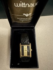 Vintage 60’s Wittnauer Longines Tank Diamond Watch Orologio Gold Plated Full Set