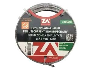 Fune metallica acciaio - in,