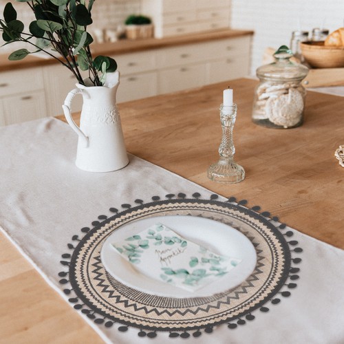 Round placemats linen - round,