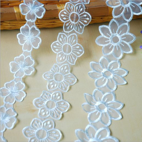 Iarde organza ricamo fiori - ricamo,