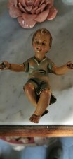 STATUA  PRESEPE GESU' BAMBINO IN GESSO META' 900