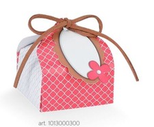 20 PEZZI Bigne CILIEGIA scatolina portaconfetti con targhetta NASTRO ESC 0427