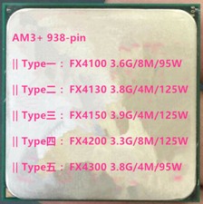 AMD X4 FX4100 FX4130 FX4150 FX4200 FX4300 AM3+ CPU desktop 938 pin