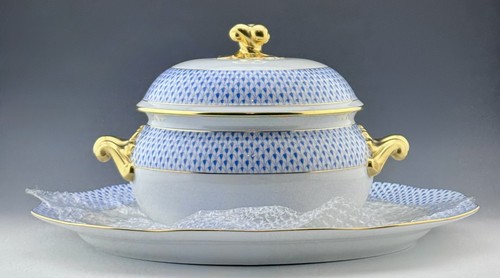 Mint herend blue fishnet - herend,