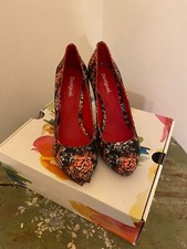 Scarpe donna con tacco nere con fiori -  Desigual  - EUR 38 - UK 5 - USA 7.5
