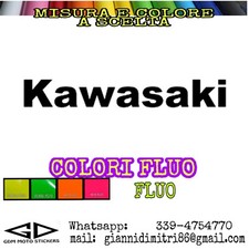 Adesivo PRESPAZIATO REPLICA  KAWASAKI colori fluo lunghezza 25/30 cm