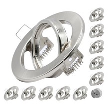 10 Pack Round Recessed Spotlights Trim Ring Fitting GU10 Light Mounting Frame...