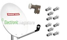 ANTENNA PARABOLA SATELLITARE DVBS 60CM CON LNB 2 USCITE OMAGGIO 10 CONNETTORI F