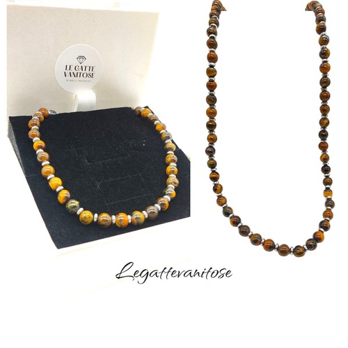 Collana uomo pietre dure - collana,