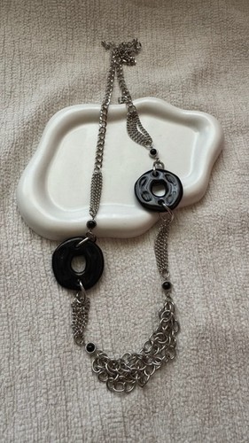 Collana argentata nera - , con