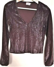 BLUSA MAX & CO LAMINATA  MIS. M   COLOR MELANZANA