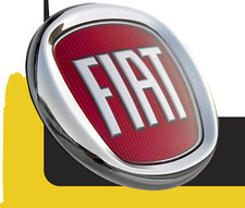 LOGO FREGIO STEMMA FIAT POSTERIORE 500 PANDA NUOVA TIPO EGEA ROSSO Ø95mm DA 2007
