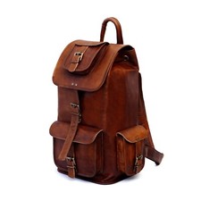 Zaino Retro In Pelle Per Laptop Da Uomo Vintage Marrone Da Escursionismo Unisex