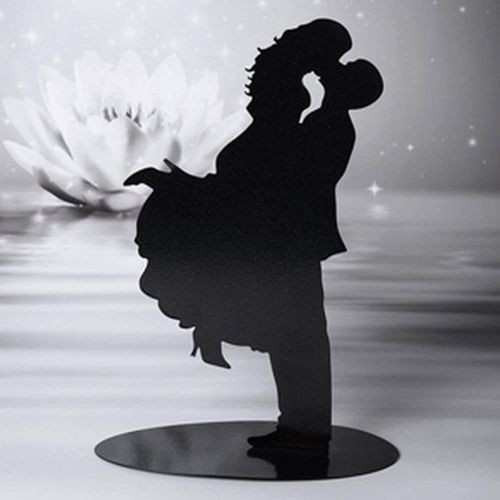 Cake topper sposi con - sposa, in