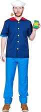 Costume Halloween Uomo Marinaio Adulto Muscolo Spinaci Capitano Cosplay