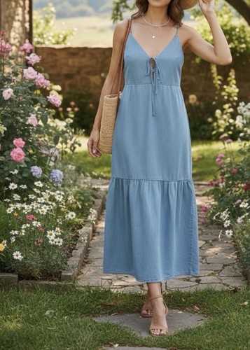 Abito midi blu zara - blu,
