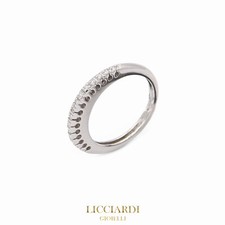 Anello donna veretta oro bianco 18kt e diamanti