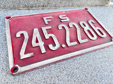 TARGA TRENO LOCOMOTIVA da manovra  diesel FS d245 2286  ORIGINALE