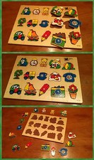 Gioco didattico in legno ad incastro anni 70 in BUONE condizioni