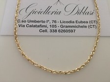 COLLANA In ORO GIALLO modello fune brillantinata Unisex Oro 18 Karati 750%  