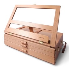 Cavalletto tavolo scrivania legno fatto a mano legno di faggio arte scatola vernici e pennelli inclusi