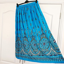 Maxi gonna donna blu colorata