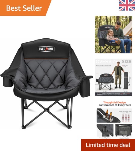 Sedia pieghevole nera oversize - pieghevole,