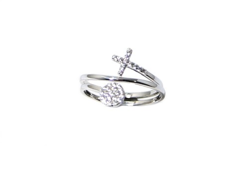 Anello croce argento puro - anello, in