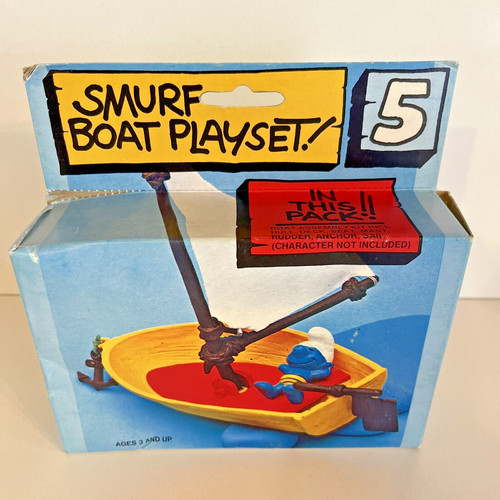 Smurf boat playset - playset, vintage