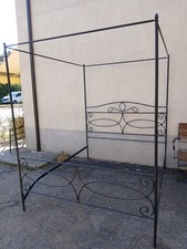 LETTO A BALDACCHINO IN FERRO - MATRIMONIALE 1980 EMILIA - COMPLETO E SMONTABILE